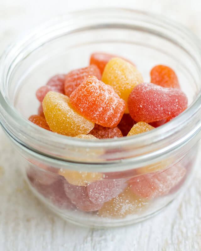 Candy in a small glass jar