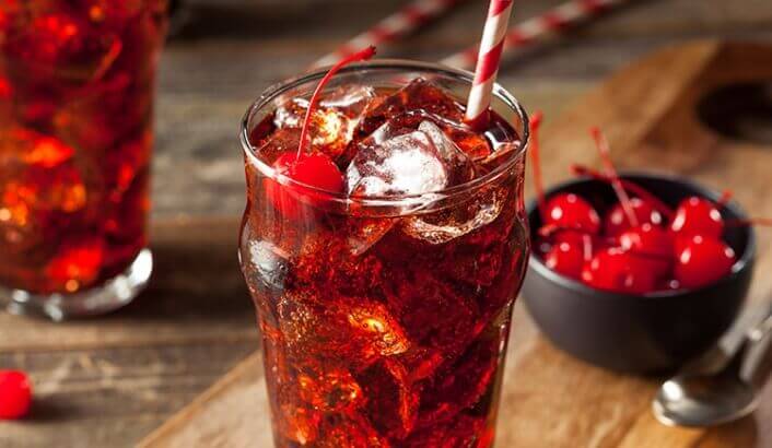 Cola with cherry on top