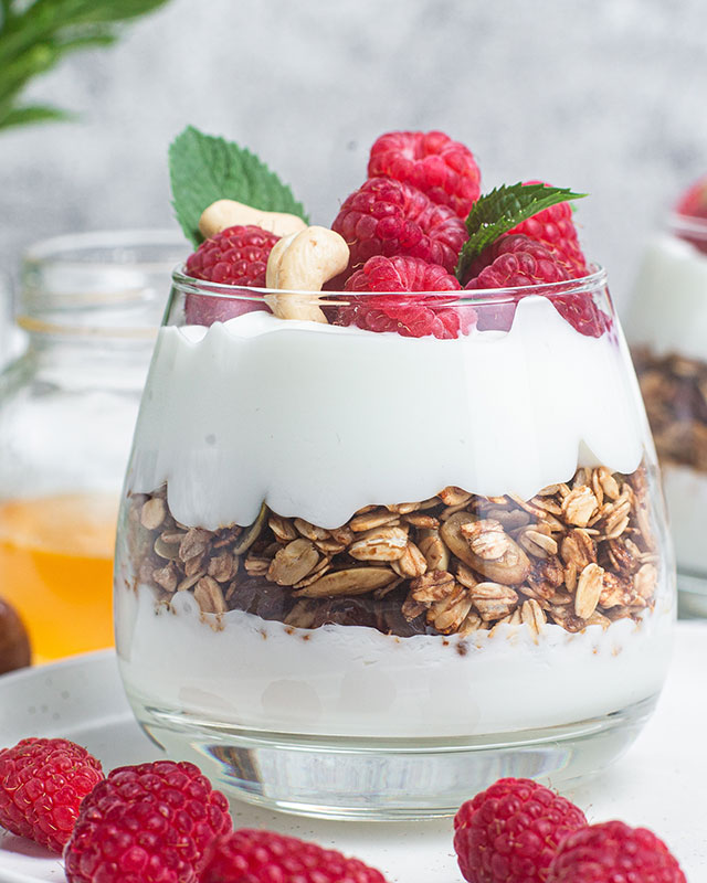 Parfait in clear glass
