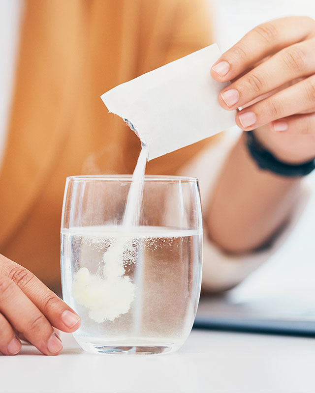 Medicine poured into water